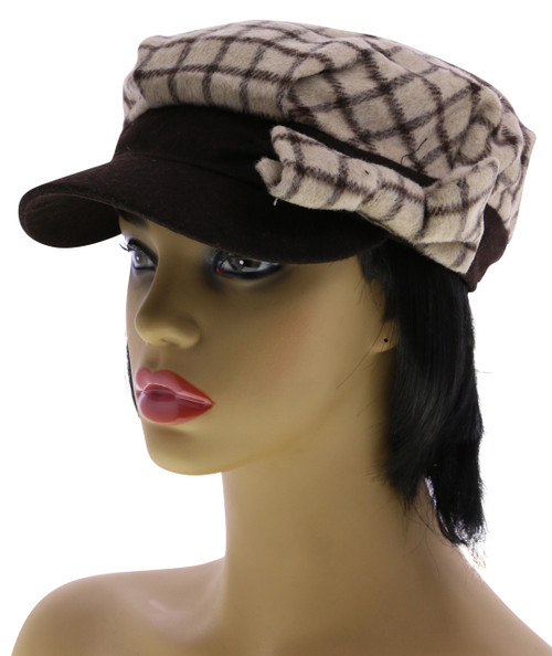 One Size Fits Most Grid Pattern Brim-Hat HAT109