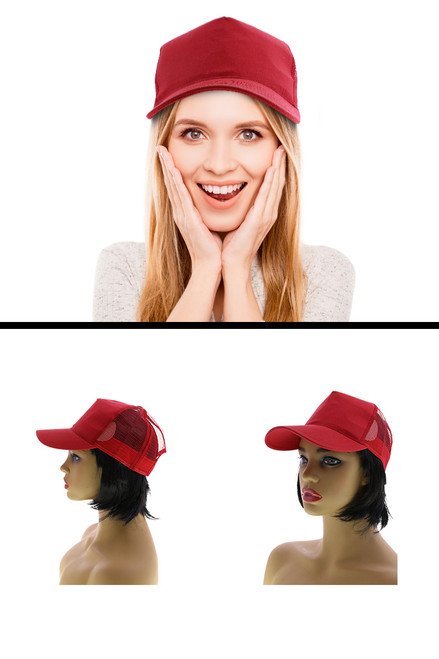 One Size Fits Most Adjustable Snap Band Mesh Back Trucker-Cap HAT162