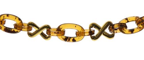 Gold Tone & Brown Fashion Chain Belt BLT888181AM