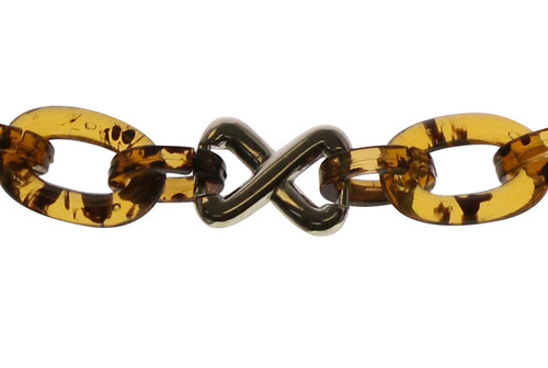 Silver Tone & Brown Fashion Chain Belt BLT888181SM