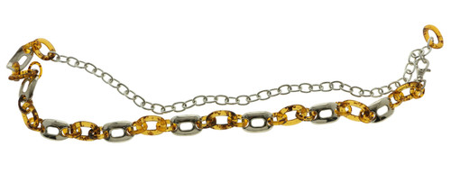 Silver Tone & Brown Fashion Chain Belt BLT888202AM