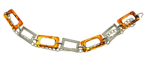  Silver Tone & Brown Fashion Chain Belt BLT888211AM