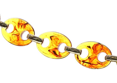  Silver Tone & Brown Fashion Chain Belt BLT999006SM