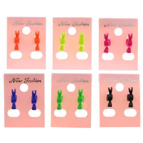 Neon Colors Hammer Shaped Post Earrings E62C