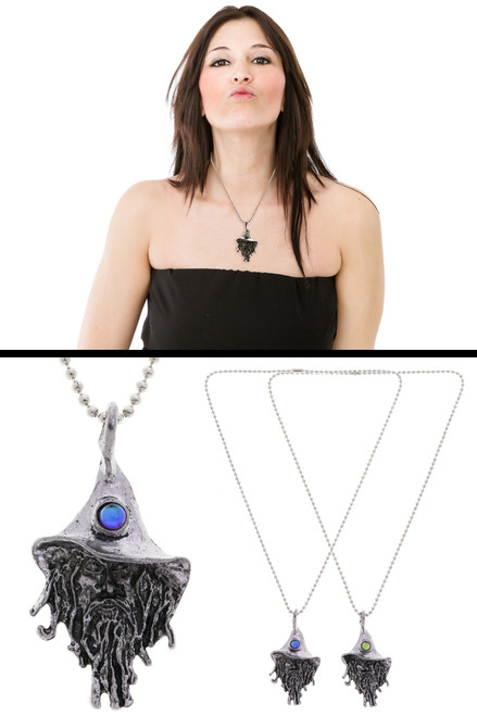 Wizard Pendant Necklace with Bead Accent N270A Wizard Pendant Necklace with Bead Accent N270A