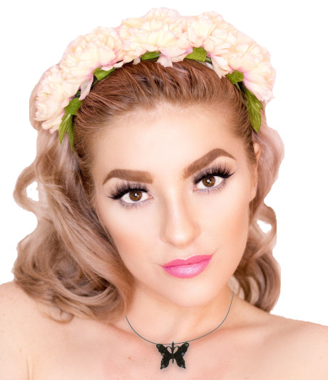 Dark Silver Butterfly Pendant Necklace with Crystal Accents N545A