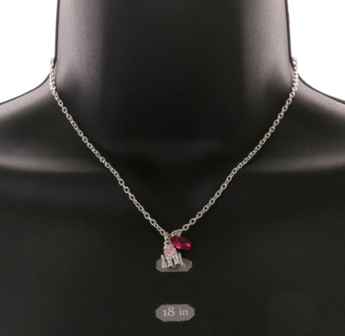 Silver Tone Robot Pendant Necklace N61018