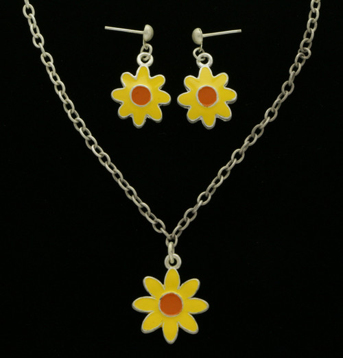 Colorful Flower Necklace & Earring Set NE994AC