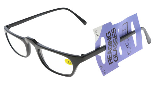 Black Acrylic Rectangular Reading Glasses 202BS+1.75