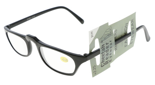 Black Acrylic Rectangular Reading Glasses 202BS+2.25