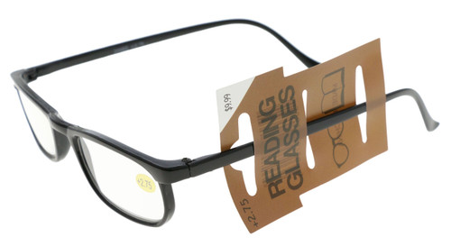 Black Acrylic Rectangular Reading Glasses 205BS+2.75