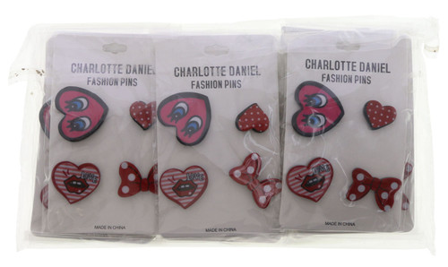Hearts & Bow Pin Set APLKPIN3278