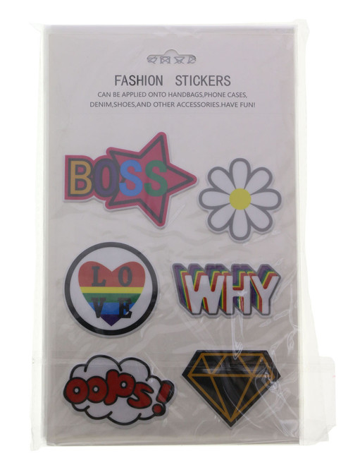 Fashion Puff Stickers "Boss" Flower "Why" Heart " Oops" & Jewel ALPKSTKR3286