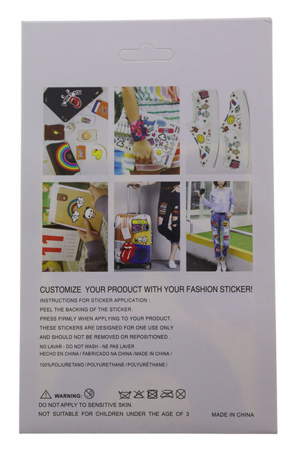 Fashion Puff Stickers "Fast Women" Heart Rocket Smiley & Rainbow APLKSTKR3291