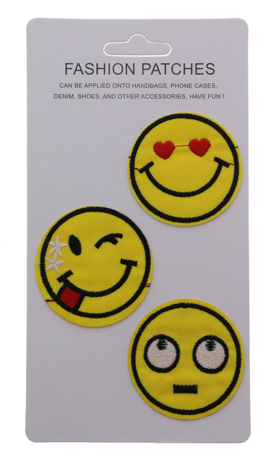 Smiley Face Emoji Fashion Patches Yellow Red Black & White APLKSTKR3298