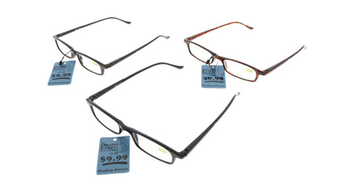 Assorted Color Rectangular Reading Glasses ARC003+1.50