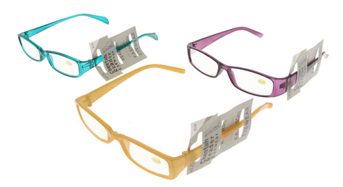 Assorted Translucent Rectangular Reading Glasses MSR006+2.25