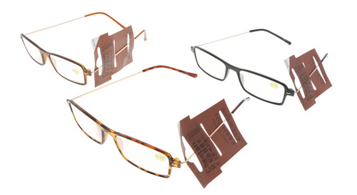 Assorted Wire Bow Rectangular Reading Glasses PWTR002+2.75