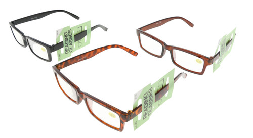 Assorted Acrylic Rectangular Reading Glasses SPM003+4.00
