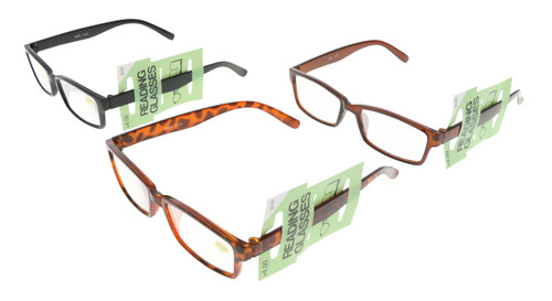 Assorted Acrylic Rectangular Reading Glasses SPM003+4.00