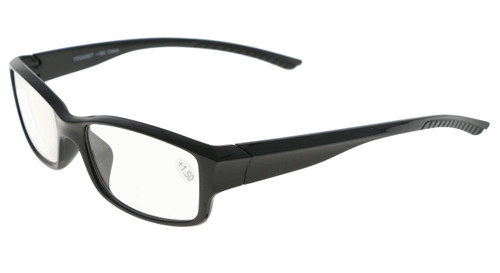 Black Acrylic Rectangular Reading Glasses YD2ASST+1.50