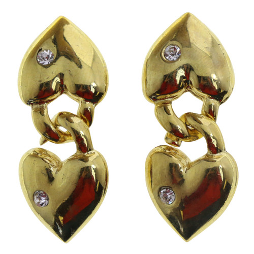 Interlocking Heart Post Earrings, Gold-Tone - E10801