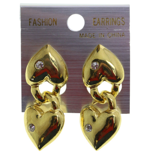 Interlocking Heart Post Earrings, Gold-Tone - E10801