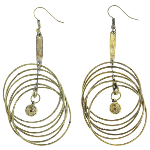 Hanging Ring Dangle Earrings, Gold-Tone - E24034