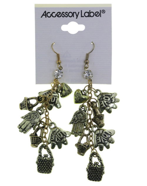 Hippie Charm Dangle Earrings Gold-Tone - E2505