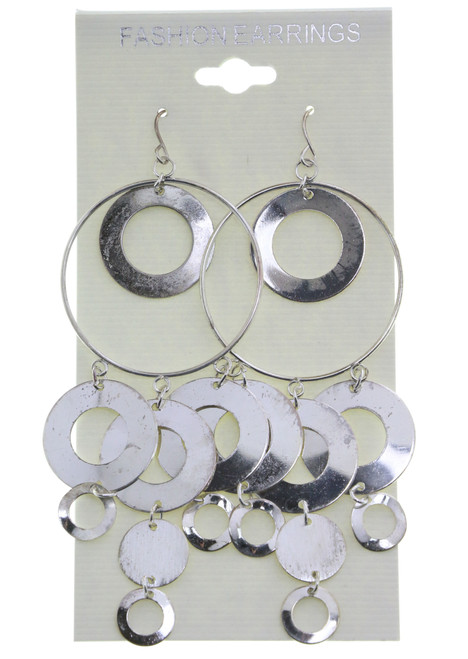 Ringlet Accent Dangle Earrings Silver-Tone - E4522A