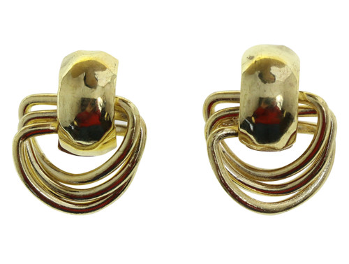 Interlocking Half-Loop Post Earrings Gold-Tone - E25047