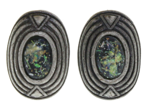 Multicolor Acrylic Setting Post Earrings Silver-Tone - GL35424A