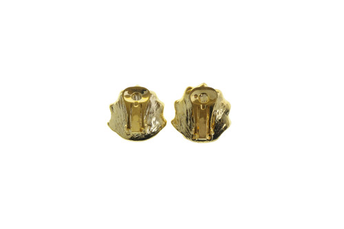 Clamshell With Imitation Pearl Clip Earrings Gold-Tone - C8