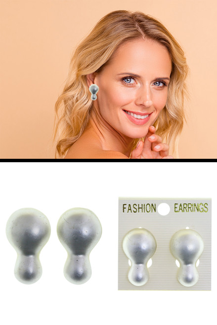 Satin Finish Rounded Metal Clip-On Earrings Silver-Tone - C1682A