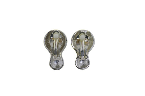 Satin Finish Rounded Metal Clip-On Earrings Silver-Tone - C1682A
