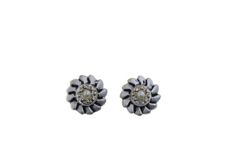 Overlapping Edge Clip-On Earrings Silver-Tone - C2144A