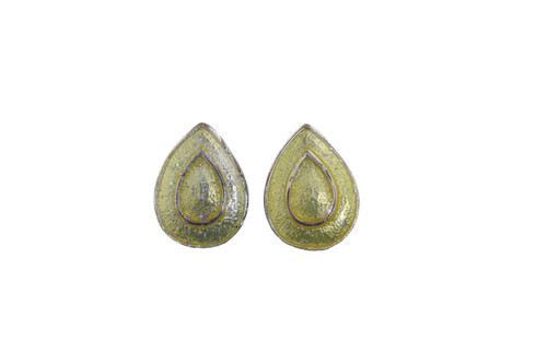 Enameled Glitter Teardrop Clip-On Earrings C2852B