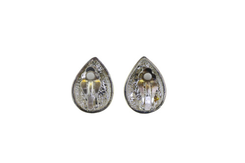 Enameled Glitter Teardrop Clip-On Earrings C2852B