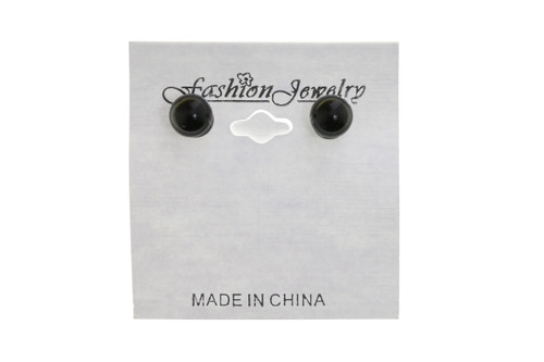 Large Bead Post Earrings Black - E10A