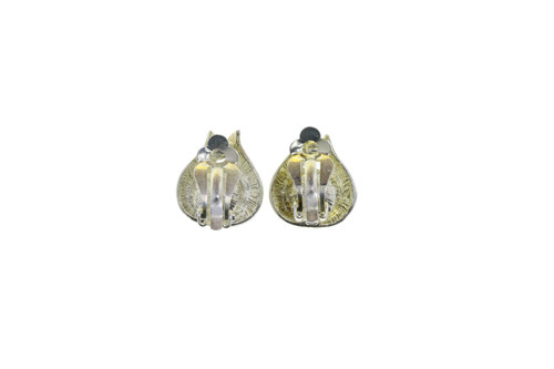 Blue Faceted Accent Glitter Clip-On Earrings - C26817AC