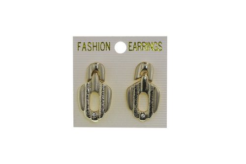 Dangling Crystal Accent Post Earrings Gold-Tone - E1850
