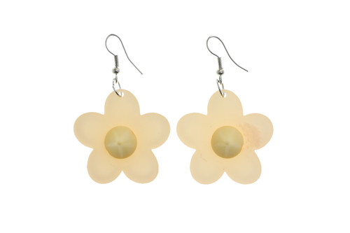 Translucent Acrylic Flower Dangle Earrings Assorted - E29380C