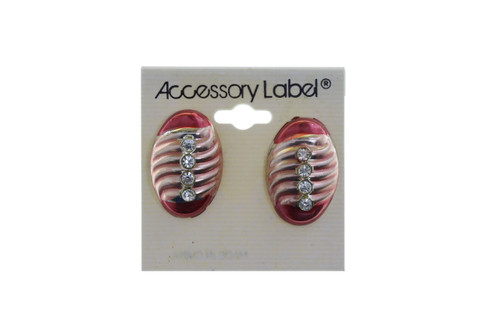 Oval Half-Dome Crystal Accent Clip-On Earrings Assorted - C425C