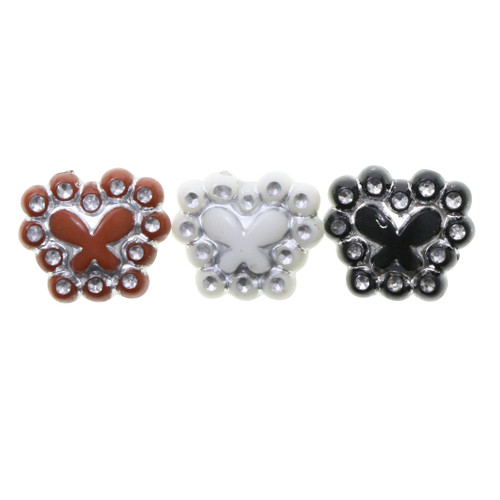 Small Crystal Accent Butterfly Post Multiple Earring Set Assorted - ME1342