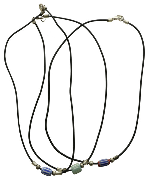 Assorted Beaded Rubber Strand Necklaces Black - BCH03