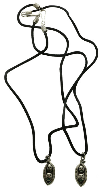 "Peas In A Pod" Matching Friendship Pendant Necklace Set Silver-Tone - BCH35