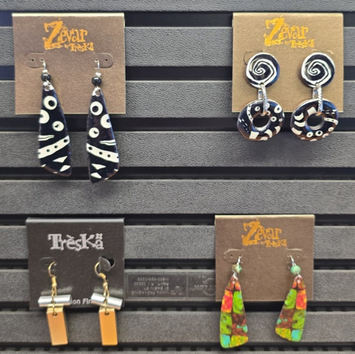 Mixed vintage Treska statement earrings assortment in bold boho styles