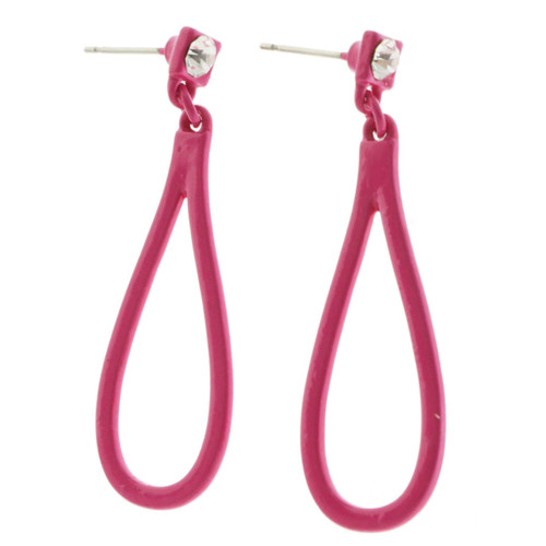 Multi-Color & Silver-Tone Metal Dangle-Earrings With Crystal Accents 12 Per Package E112CC