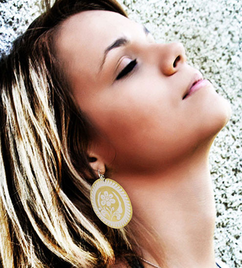 Flower Leaves Dangle-Earrings Multi-Color & Silver-Tone 12 Per Package E121A