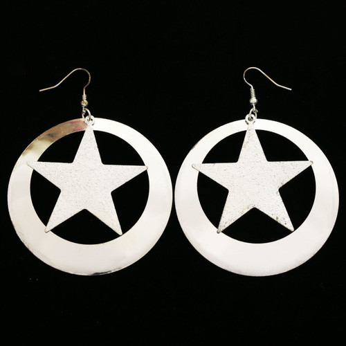 Star Dangle-Earrings Gold-Tone 12 Per Package E1446